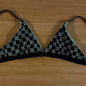 CLOAK Mint Check Print Bralette